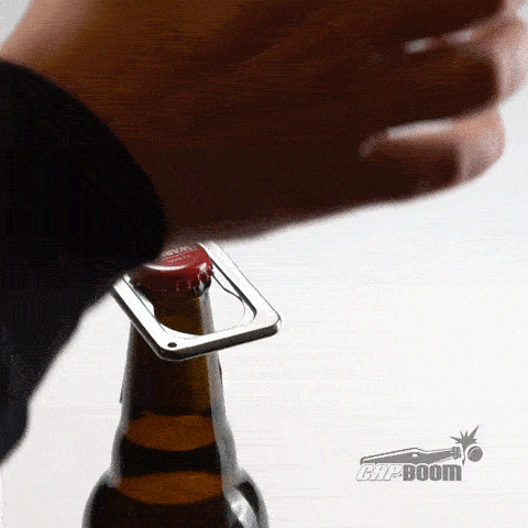 Capboom bottle opener iso view in action animation